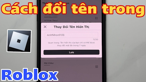 Cách đổi tên trong Roblox trên iPhone